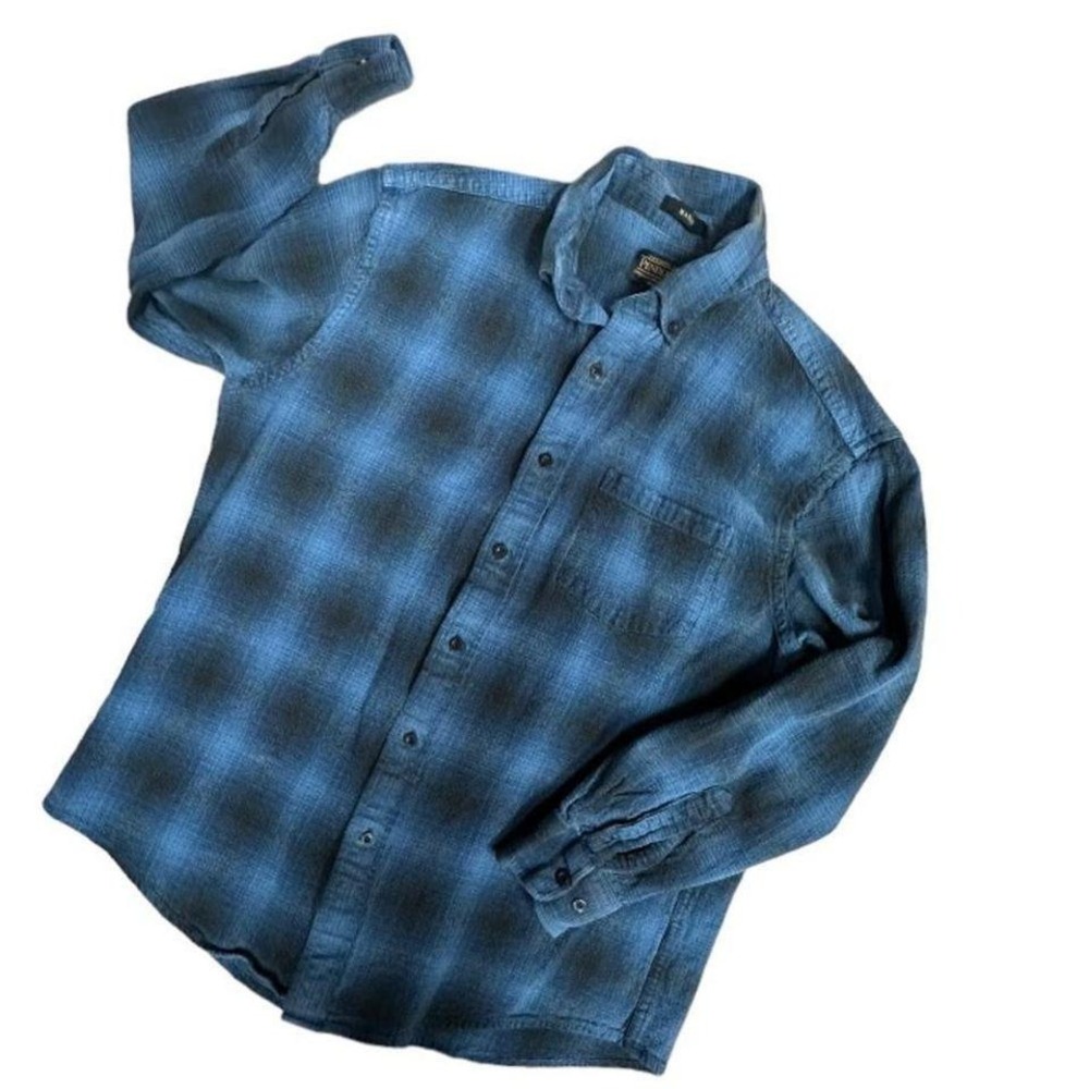 Pendleton  Mason Flannel Shirt Blue Plaid‎ Size L Warm Winter Manly Cabincore
